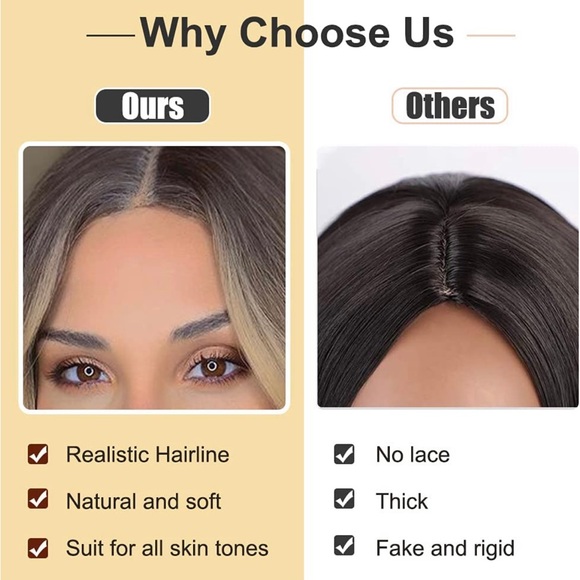 Human hair blend blonde ombré lace front wig main image 5